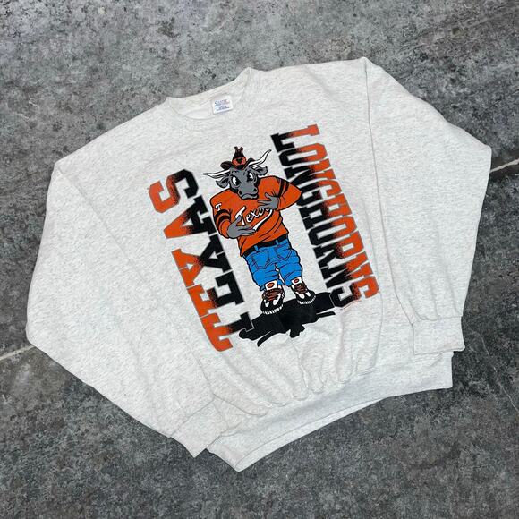Vintage 90's Texas Longhorns Bevo Breakthrough Crewneck Sweater XL - Picture 2 of 9